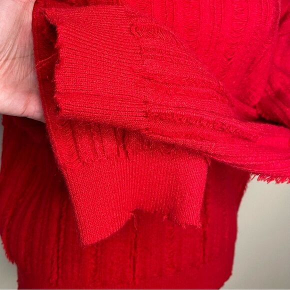 RtA Emmet Sweater Distressed Crewneck Cherry Pullover Knit Grunge Red Size XS - Picture 4 of 10